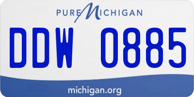 MI license plate DDW0885