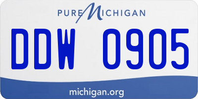 MI license plate DDW0905