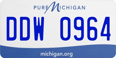 MI license plate DDW0964