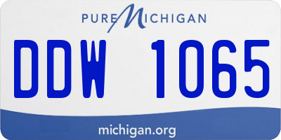MI license plate DDW1065