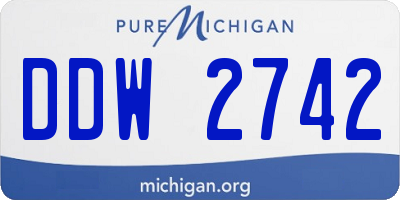 MI license plate DDW2742