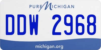 MI license plate DDW2968