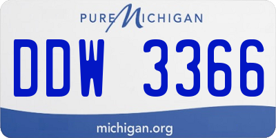 MI license plate DDW3366