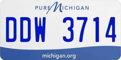 MI license plate DDW3714