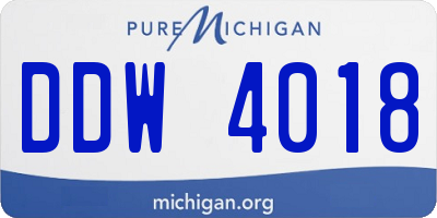 MI license plate DDW4018