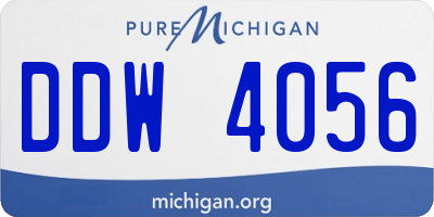 MI license plate DDW4056