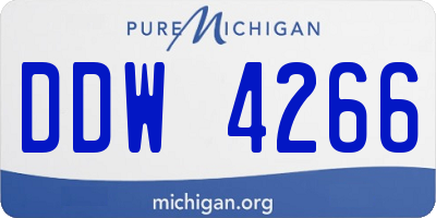 MI license plate DDW4266