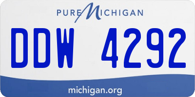 MI license plate DDW4292