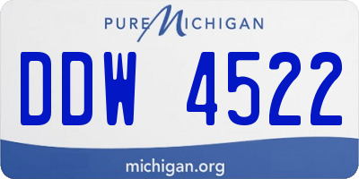 MI license plate DDW4522