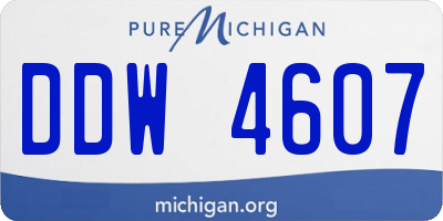 MI license plate DDW4607