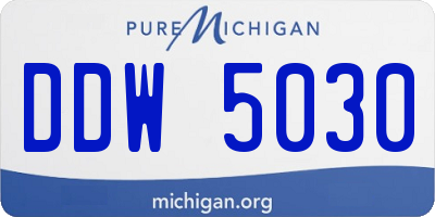 MI license plate DDW5030