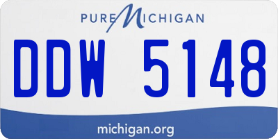 MI license plate DDW5148