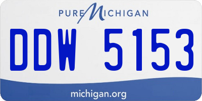 MI license plate DDW5153