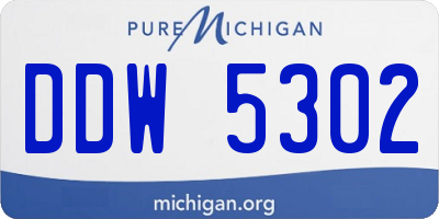 MI license plate DDW5302