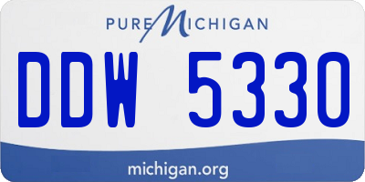 MI license plate DDW5330