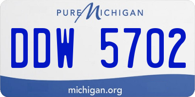 MI license plate DDW5702