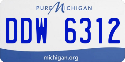 MI license plate DDW6312
