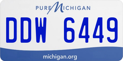 MI license plate DDW6449