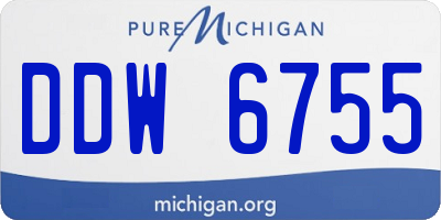 MI license plate DDW6755