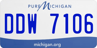 MI license plate DDW7106