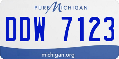 MI license plate DDW7123