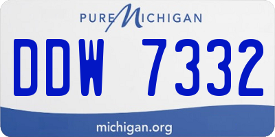 MI license plate DDW7332