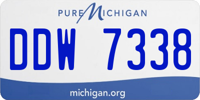 MI license plate DDW7338