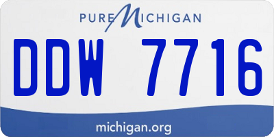 MI license plate DDW7716