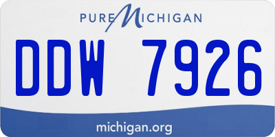 MI license plate DDW7926