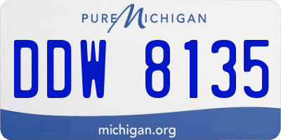 MI license plate DDW8135