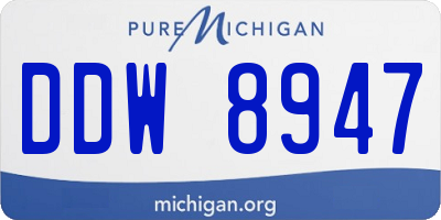 MI license plate DDW8947