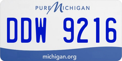 MI license plate DDW9216
