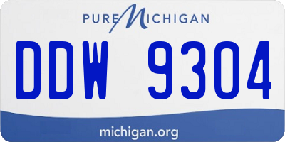 MI license plate DDW9304