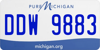 MI license plate DDW9883
