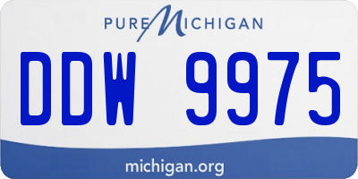 MI license plate DDW9975