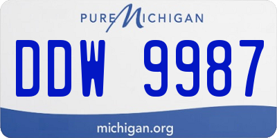 MI license plate DDW9987