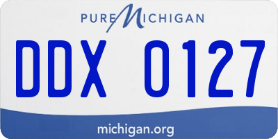 MI license plate DDX0127