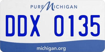 MI license plate DDX0135