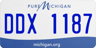 MI license plate DDX1187