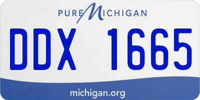 MI license plate DDX1665