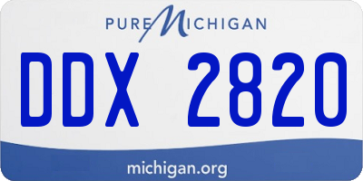 MI license plate DDX2820