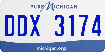 MI license plate DDX3174