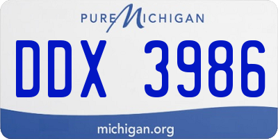 MI license plate DDX3986