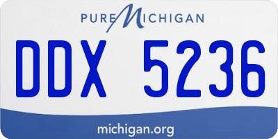 MI license plate DDX5236