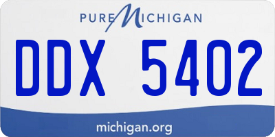 MI license plate DDX5402