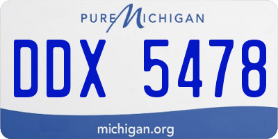 MI license plate DDX5478