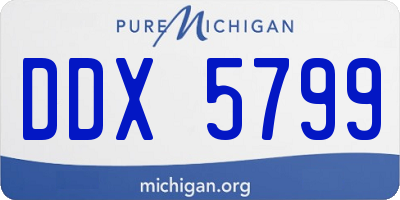 MI license plate DDX5799