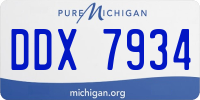 MI license plate DDX7934