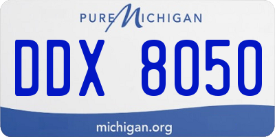 MI license plate DDX8050