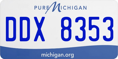 MI license plate DDX8353